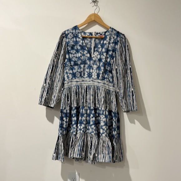 • Not So Serious by Pallavi Mohan • Anthropologie Behati Mini Dress Tie Dye Md - Picture 4 of 7